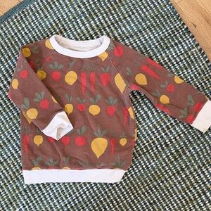 Winter Water Factory Kids Brown Vegetable-Print Sweatshirt 4T